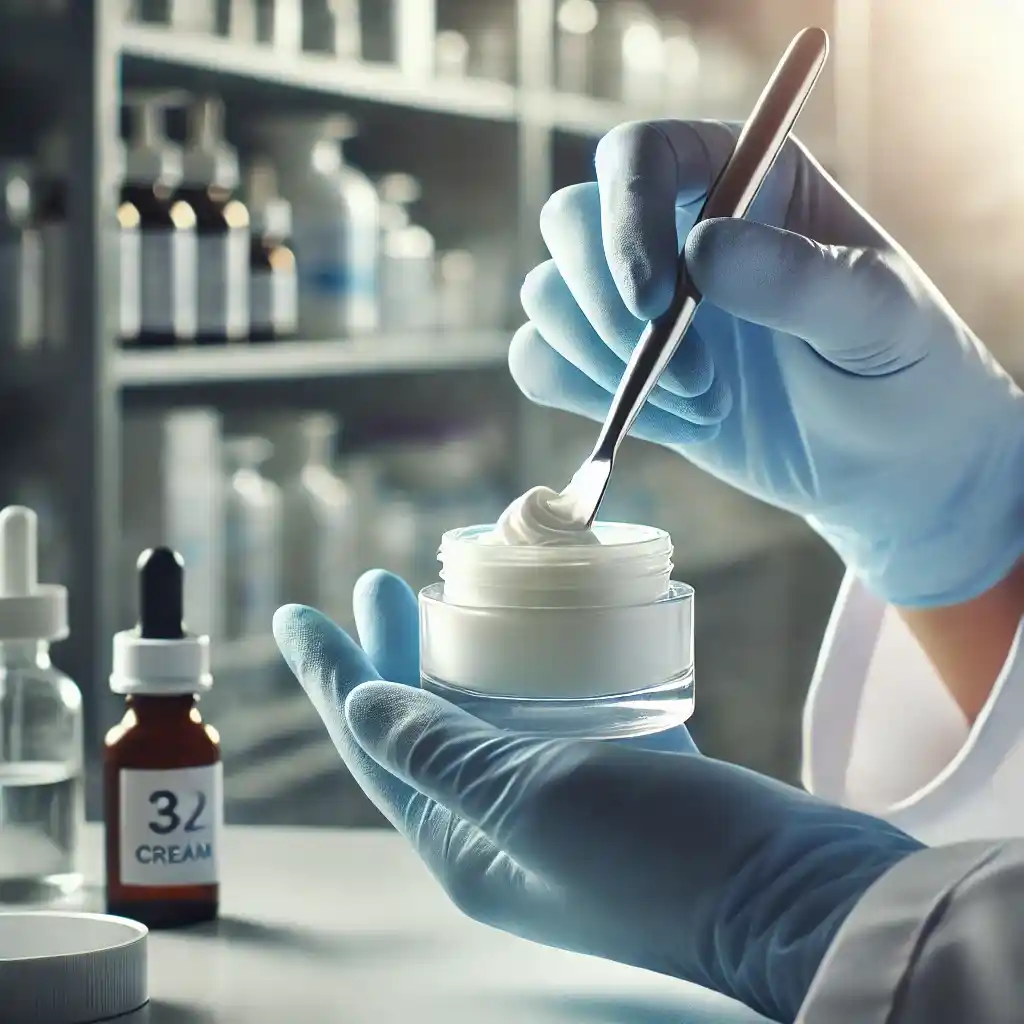 This picture is featured in an article by Pharmacist Maria Kousidis. The article is about the value of cosmetics that are made in a Pharmacy (φαρμακευτικά καλλυντικά)